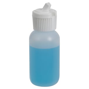 HDPE Boston Round Bottles with Flip-Top Dispensing Caps