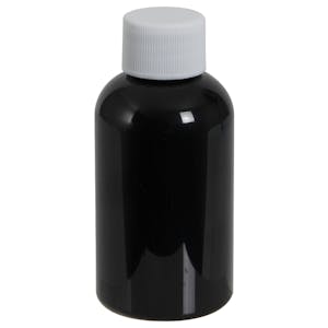 PET Squat Boston Round Bottles with Plain Caps