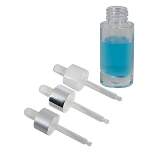 Glass Straight-Sided Round Dropper Bottles & Caps