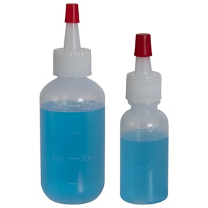 Graduated Boston Round Bottles with Yorker Dispensing Caps