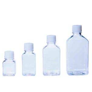 Ace Sanitary Single-Use PETG Square Bottles with Caps