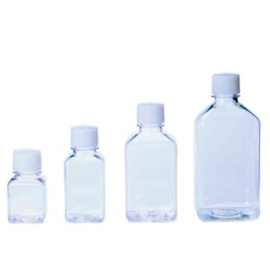 Ace Sanitary Single-Use PETG Square Bottles with Caps