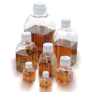 Diamond® RealSeal™ PETG Sterile Square Media Bottles with Caps