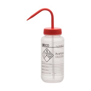 Performance Plastic Wide Mouth Color-Coded Chemical Wash Bottles