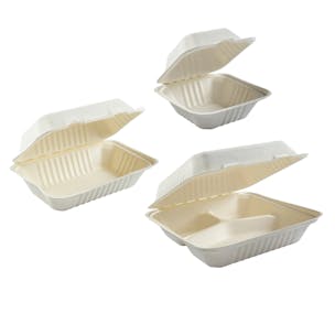 Eco-Friendly Fiber Clamshell Takeout Containers