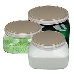 PET Firenze Square Jars with Aluminum Caps