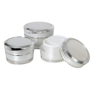 Pearlescent Inner Spray Round Jars with Caps & Disc Liners