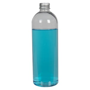 PET High Clarity Cosmo Round Bottles with Aluminum Caps