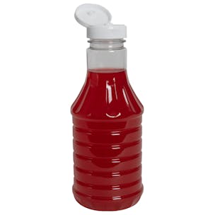 PET Hot-Fill Decanter Bottle with Snap-Top Dispensing Caps