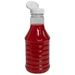 PET Hot-Fill Decanter Bottle with Snap-Top Dispensing Caps