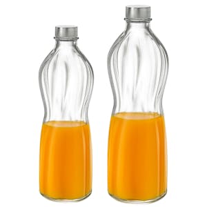 Round Glass Swirl Bottles with Aluminum Cap