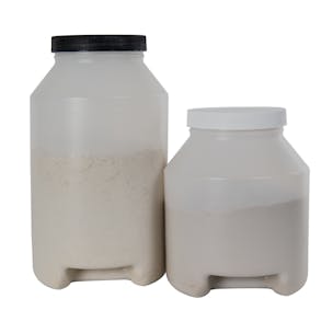 HDPE Round Wide Mouth Jars with Bottom Handle Grips & Plain Caps