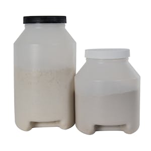 HDPE Round Wide Mouth Jars with Bottom Handle Grips & Plain Caps