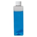 8 oz. Clear PET Square Bottle with 24/410 White Ribbed Cap with F217 Liner