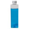 8 oz. Clear PET Square Bottle with 20/410 Brushed Silver Aluminum Cap with Foam Liner