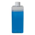 14 oz. Clear PET Square Bottle with 24/410 White Ribbed Cap with F217 Liner