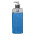 14 oz. Clear PET Square Bottle with 24/410 Smooth Silver/White Lock-Down Lotion Pump & 2mL Output