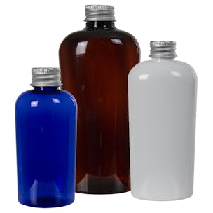 PET Colored Cosmo & Vale Oval Bottles with Aluminum Caps
