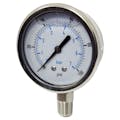 Stainless Steel Industrial Pressure Gauge with 2-1/2" Dial & 1/4" MNPT Connection - 0 to 15 psi Range