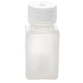 60mL Natural HDPE Sterile Wide Mouth Square Reagent Bottle with 28/415 Natural Polypropylene Cap - Package of 12