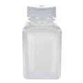 175mL Natural HDPE Non-Sterile Wide Mouth Square Reagent Bottle with 38/415 Natural Polypropylene Cap - Package of 12