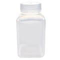 500mL Natural Polypropylene Wide Mouth Square Reagent Bottle with 53/415 Natural Polypropylene Cap - Package of 12