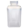 1000mL Natural Polypropylene Wide Mouth Square Reagent Bottle with 53/415 Natural Polypropylene Cap - Package of 12