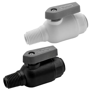 Parker TrueSeal™ Polypropylene Push-In Male Two-Way Ball Valves