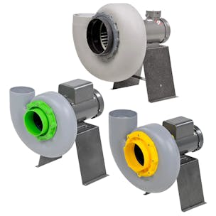 Plastec Series Corrosion- & Chemical-Resistant Polypropylene Exhaust Fan Blowers