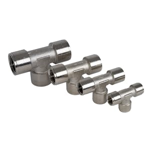 Nickel-Plated Brass Threaded Female Tees