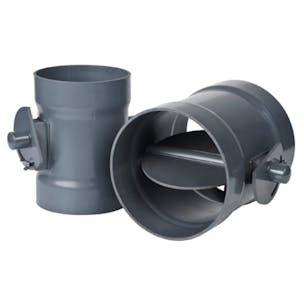 Adjustable PVC Butterfly Backdraft Dampers for Corrosive Air Systems
