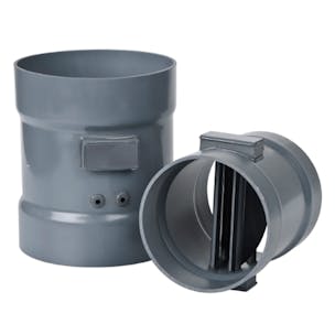 Vertical Gravity PVC Backdraft Dampers for Corrosive Air Systems