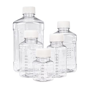 PharmaTainer™ Sterile Square Lab Bottles with Caps