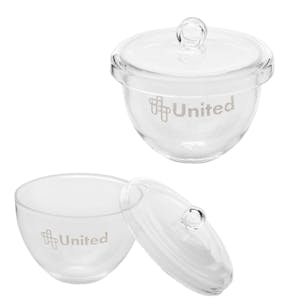 Low Form Quartz Glass Crucibles with Lids