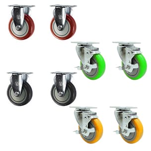 Polyurethane Caster Wheel Sets with Top-Plate Mount