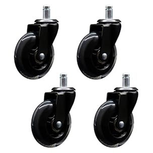 Heavy-Duty Polyurethane Caster Skate-Style Wheel Sets with Stems